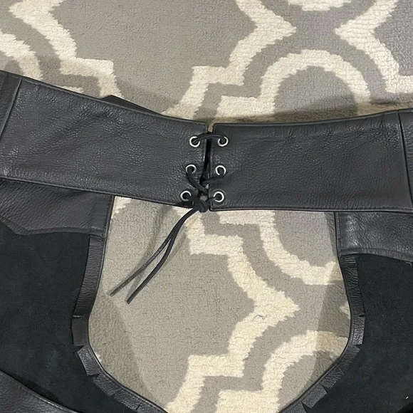 Vintage Frontier Leathers Black Chaps Size XL - Picture 7 of 7